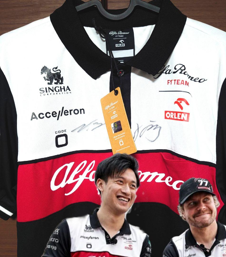 【希少】F1 Alfa Romeo 周冠宇 サイン入りポロシャツ