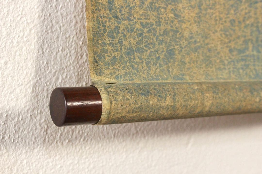 No4594 掛軸　模写　楠木正成　二行書　銀地大短冊　紙本　合箱　送料無料