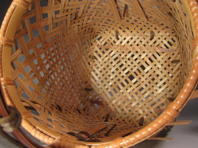 【セール】★　西川宗悦　手付篭花入　表千家　十三代　即中斎の花押★x337