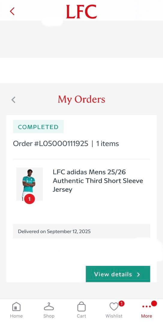 【新品未使用】リヴァプール25-26 ホームユニフォーム　ヴィルツ　CL