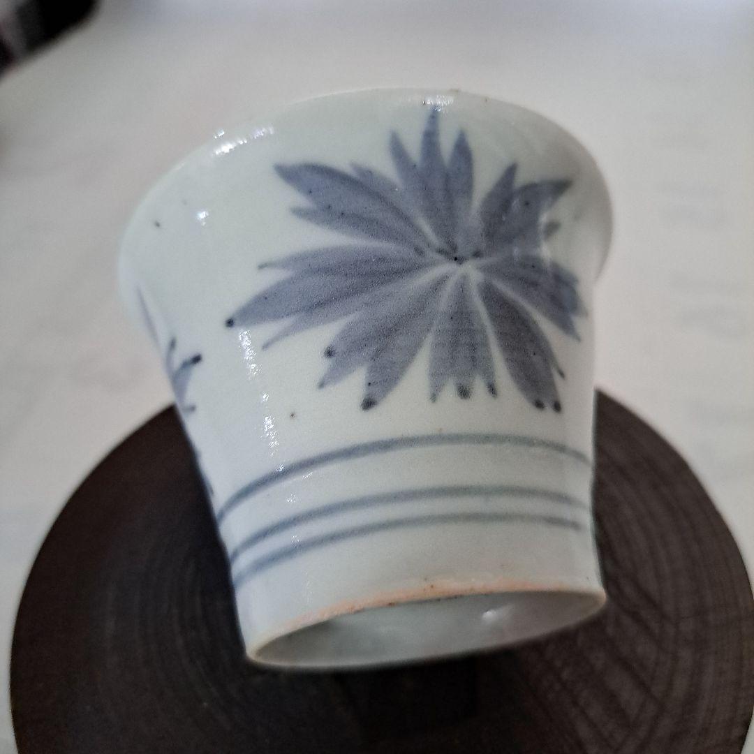 江戸初期　極上　呉須　蕎麦猪口　超珍品　享保のカエデ文 1730年