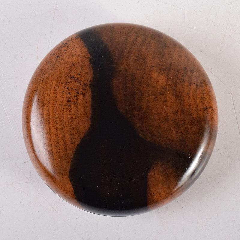 茶道具　福田芳朗作　黒柿香合　共布共箱　V　R8866