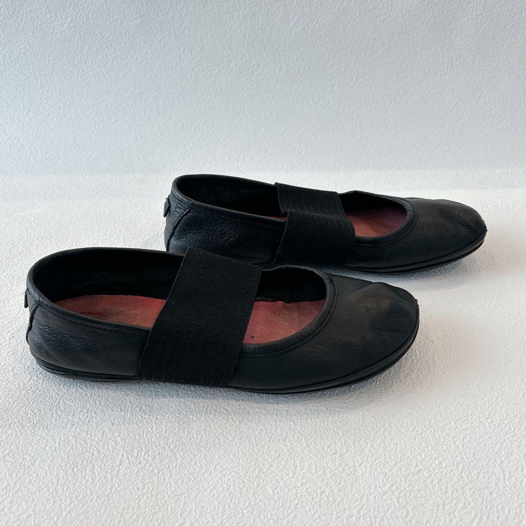 定番✨CAMPER ライトニナ　フラットシューズ　ブラック 36 レザー　黒