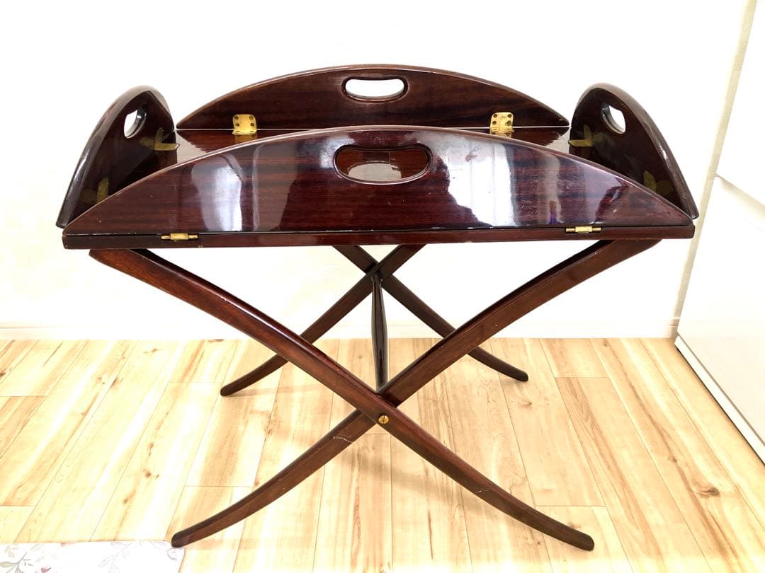 K*a様 アンティーク 折りたたみ式楕円形木製テーブル オークション方式