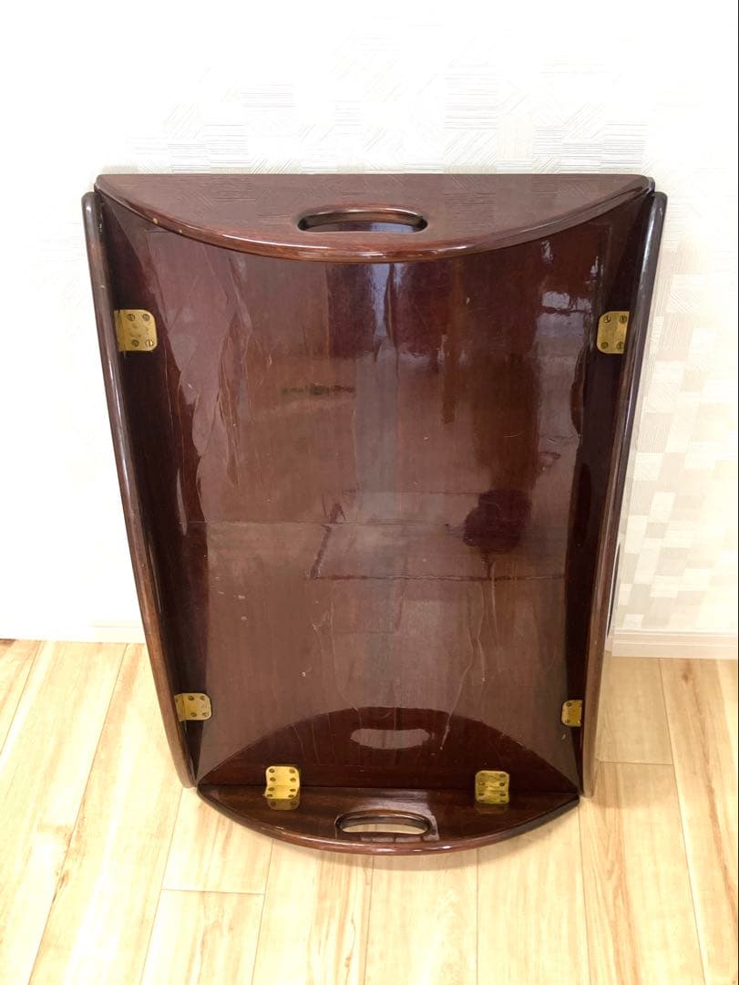 K*a様 アンティーク 折りたたみ式楕円形木製テーブル オークション方式