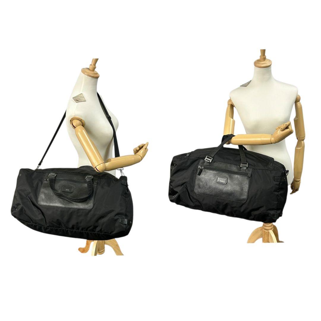美品　トゥミ　ボストンバッグ　黒　ロゴプレート　2way　A4収納　ナイロン　x
