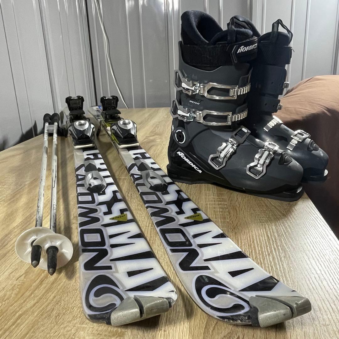 SALOMON160cm NORDICA26/26.5cmスキーセット
