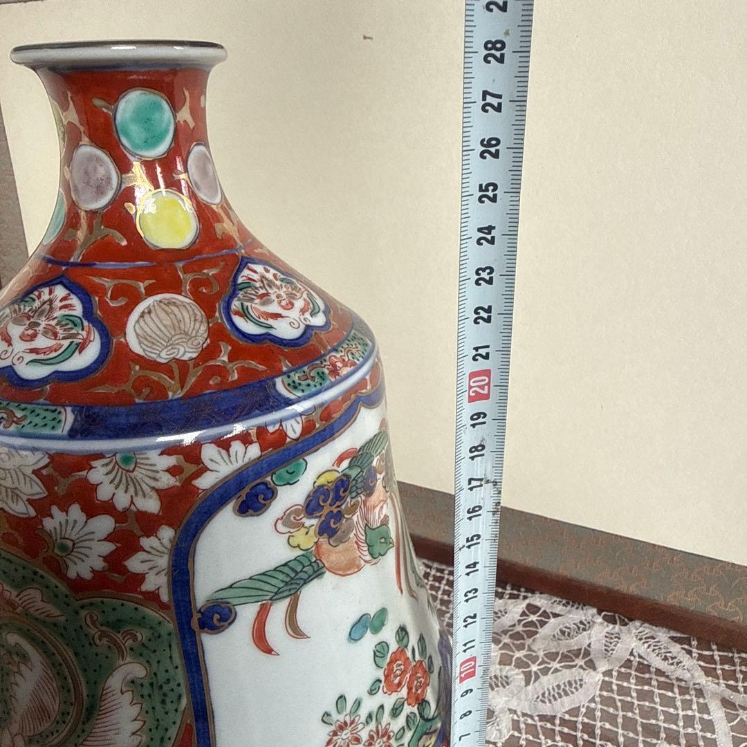 大聖寺伊万里　釣鐘型金彩鳳凰色絵割れニューありません　江戸末期明治前期美品セール