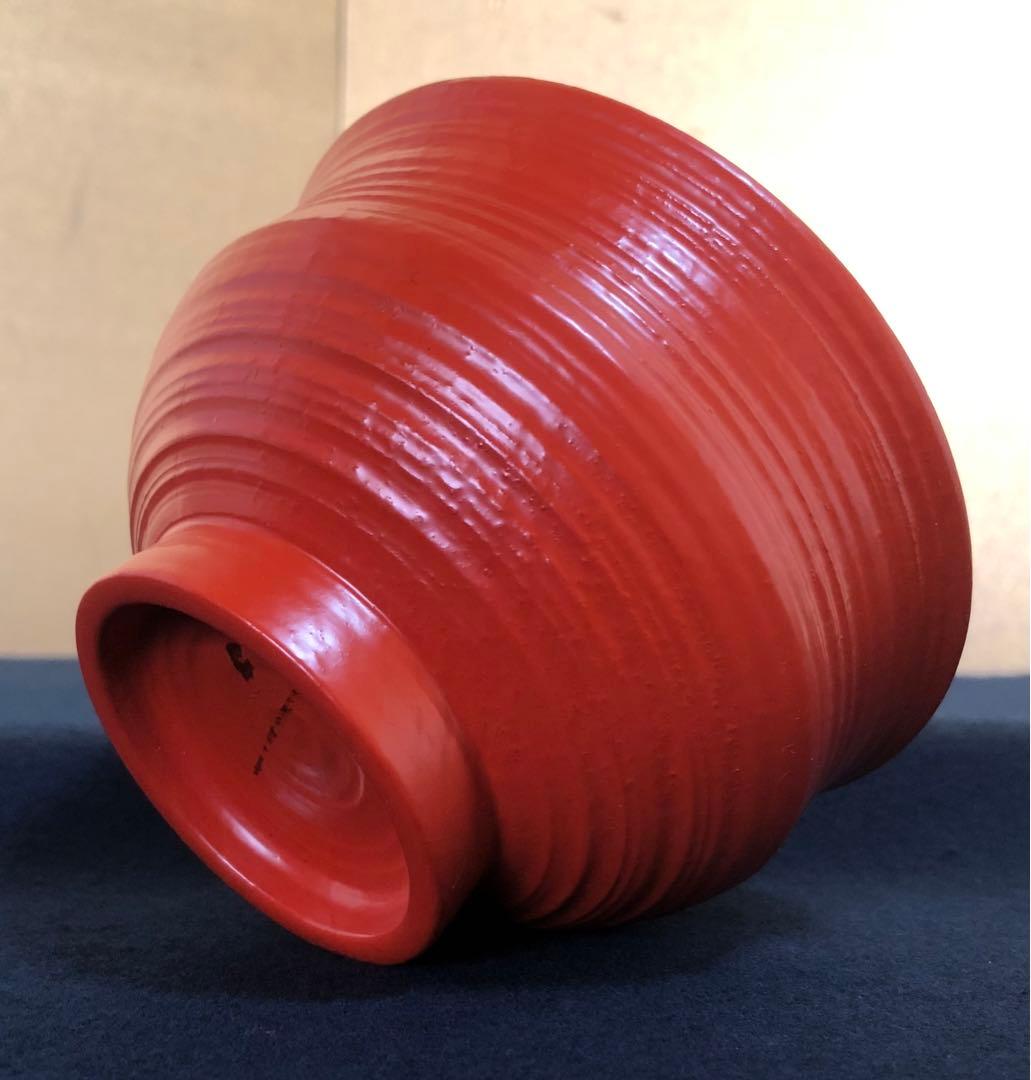 《R》洗朱挽目椀5客 多用椀 十時啓悦 木製漆器 略歴 共箱 251208お4