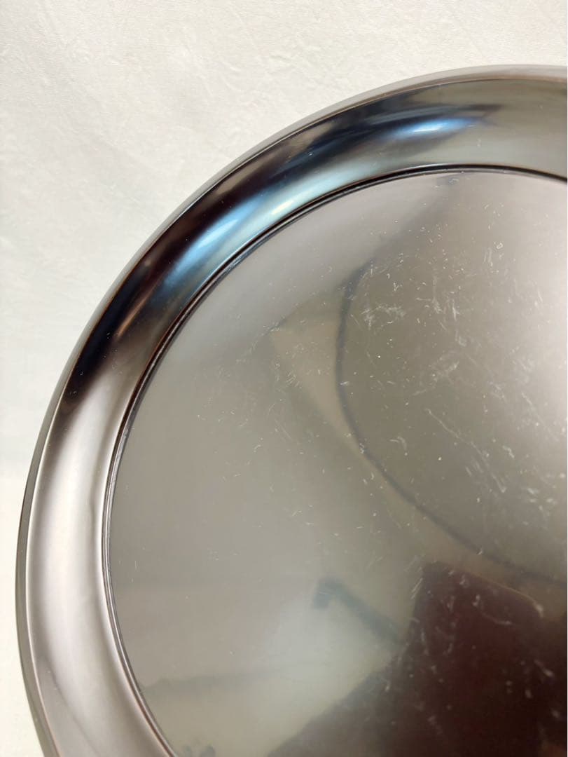 美品 茶道具 木製黒真塗 大円盆 圓能斎好 茶懐石 木工芸 漆工芸 元箱