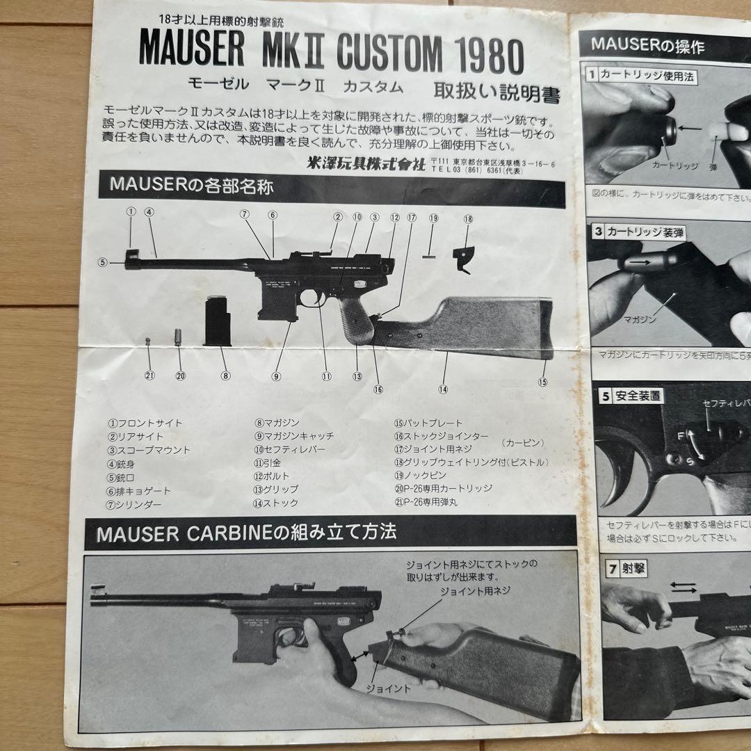 ASGK ヨネザワ（国産） 米澤玩具　モーゼルMk2カスタム　カービンセット