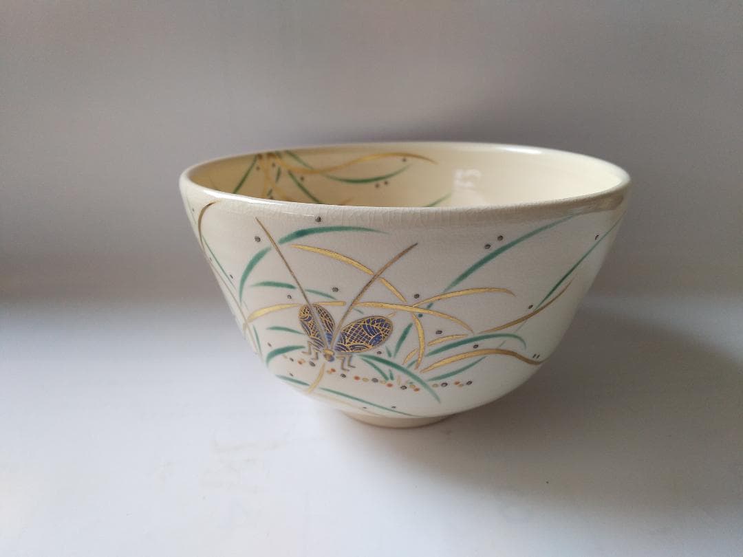 東福窯 中村能久 源氏絵 鈴虫 茶碗 京焼 共箱 共布 栞 茶道具 抹茶碗 新品