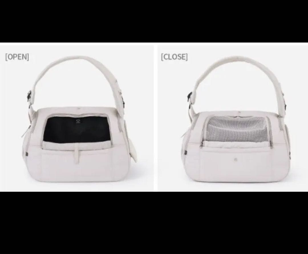 ssoook 犬用キャリーバッグ ホワイト(Mサイズ)左に担ぐタイプ