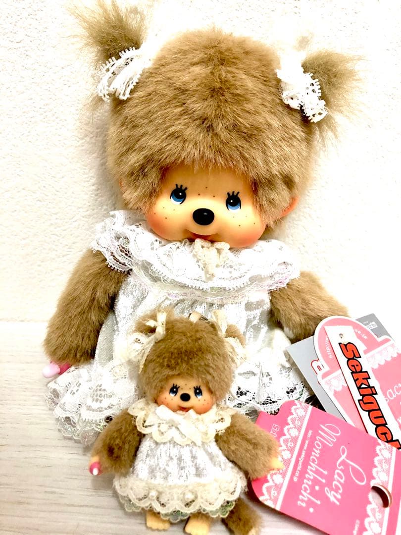 レーシーモンチッチ ぬいぐるみSサイズ　携帯マスコット　ホワイトセット　激レア