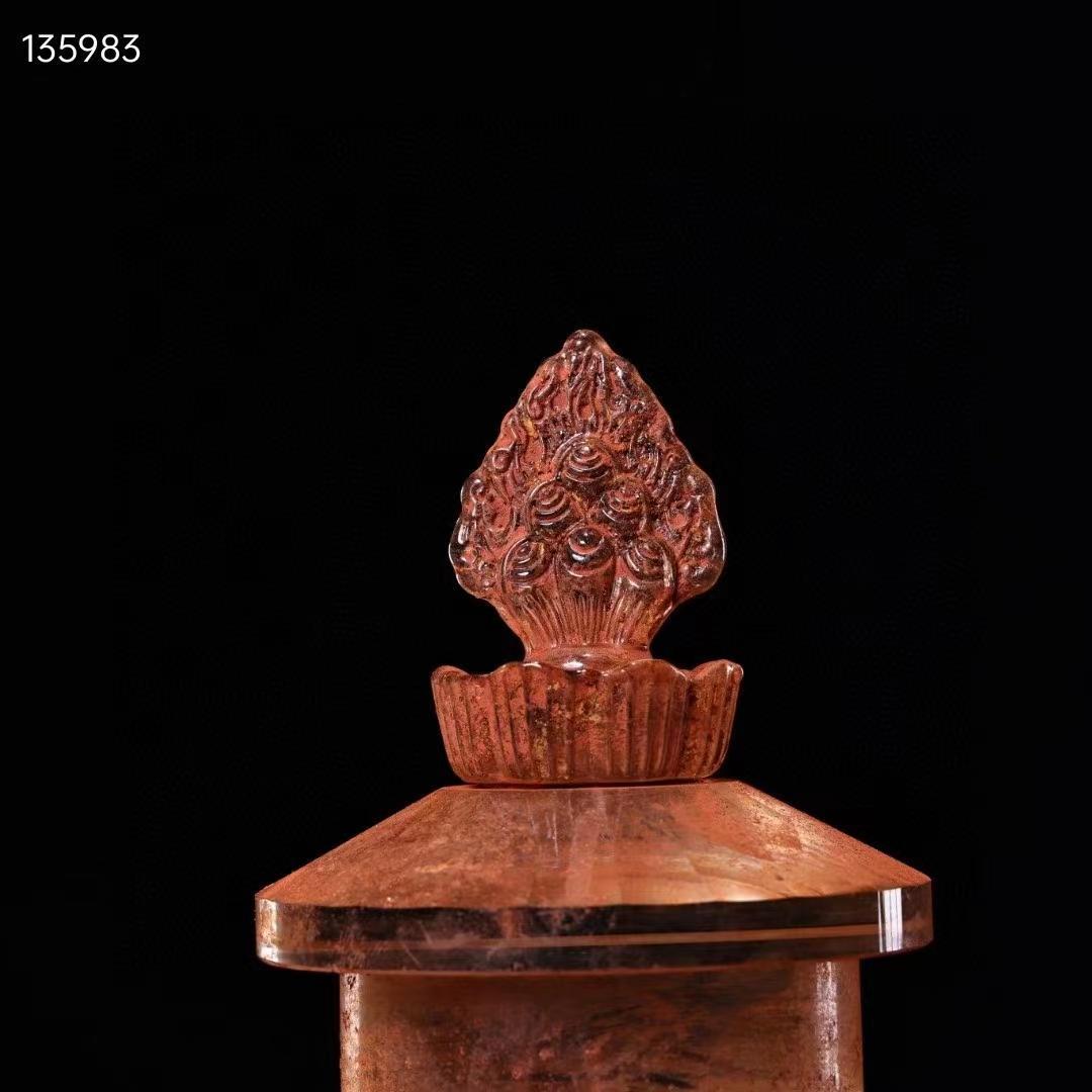 中国古美術・古水晶彫・描金舍利寶塔・金剛舍利子附・骨董品・古賞物