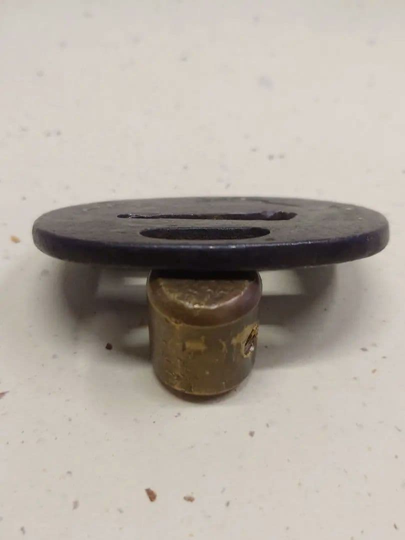 鉄鍔、山図、金象嵌