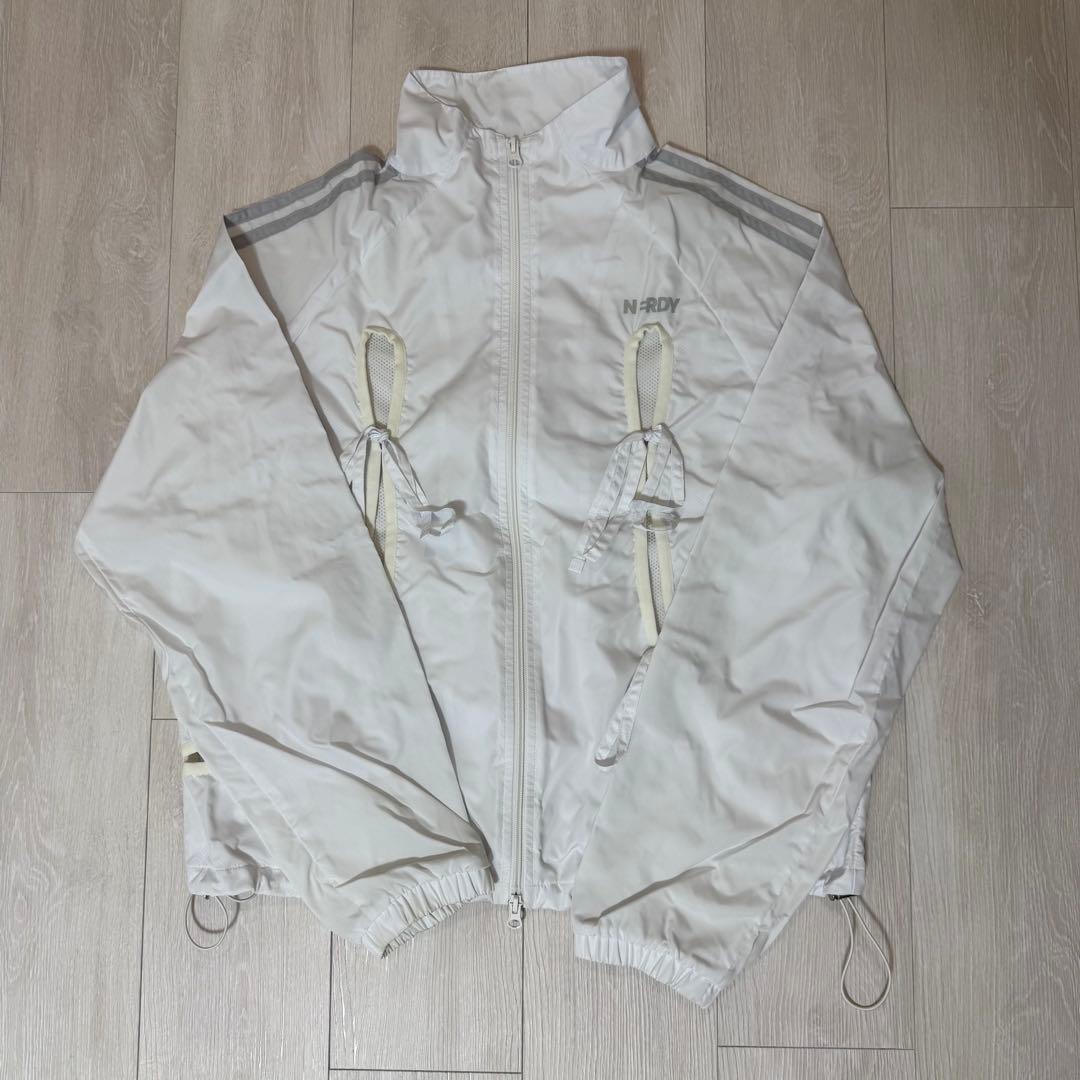 NERDY リボン ウィンドブレーカー ジャージ セットアップ 白