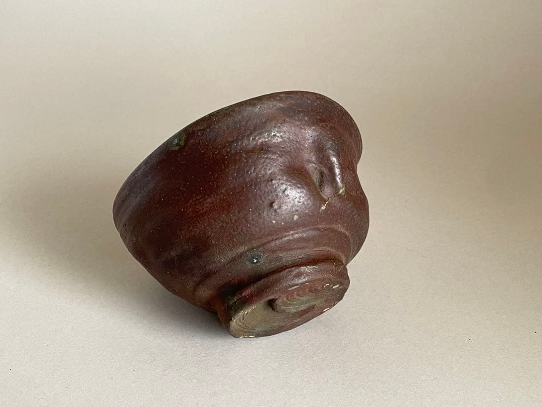 島武己(武巳) 茶碗 お碗 共箱付き やちむん 焼締め 茶道具　検索:國吉清尚