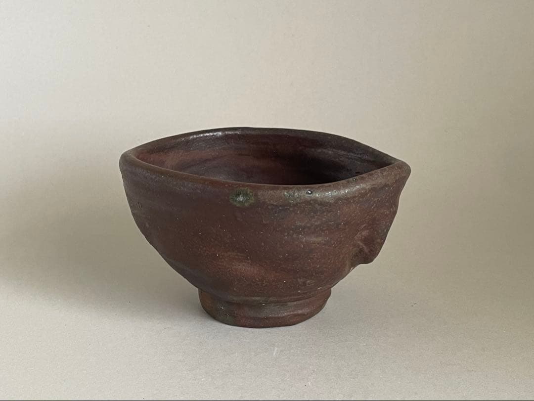 島武己(武巳) 茶碗 お碗 共箱付き やちむん 焼締め 茶道具　検索:國吉清尚