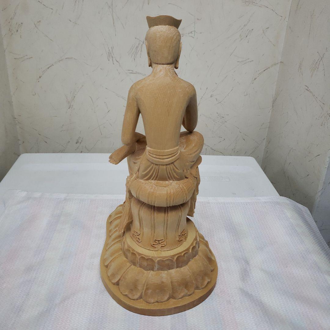 Ｂフライデー蔵出し特価　希少仏像★ヒバ材１木造り 弥勒菩薩半跏像4寸