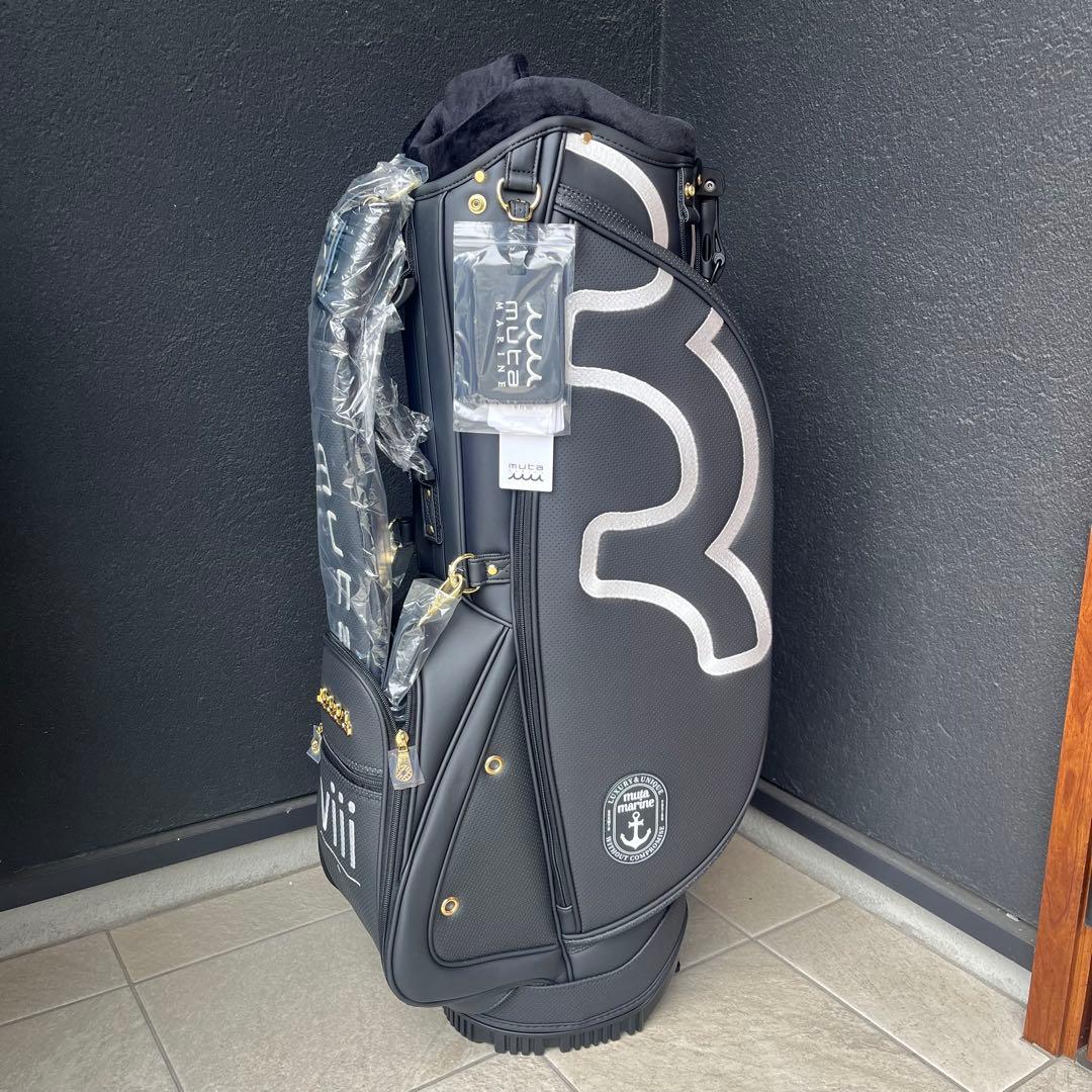 MUTA MARINE キャディバッグ ブラック エシカルレザー