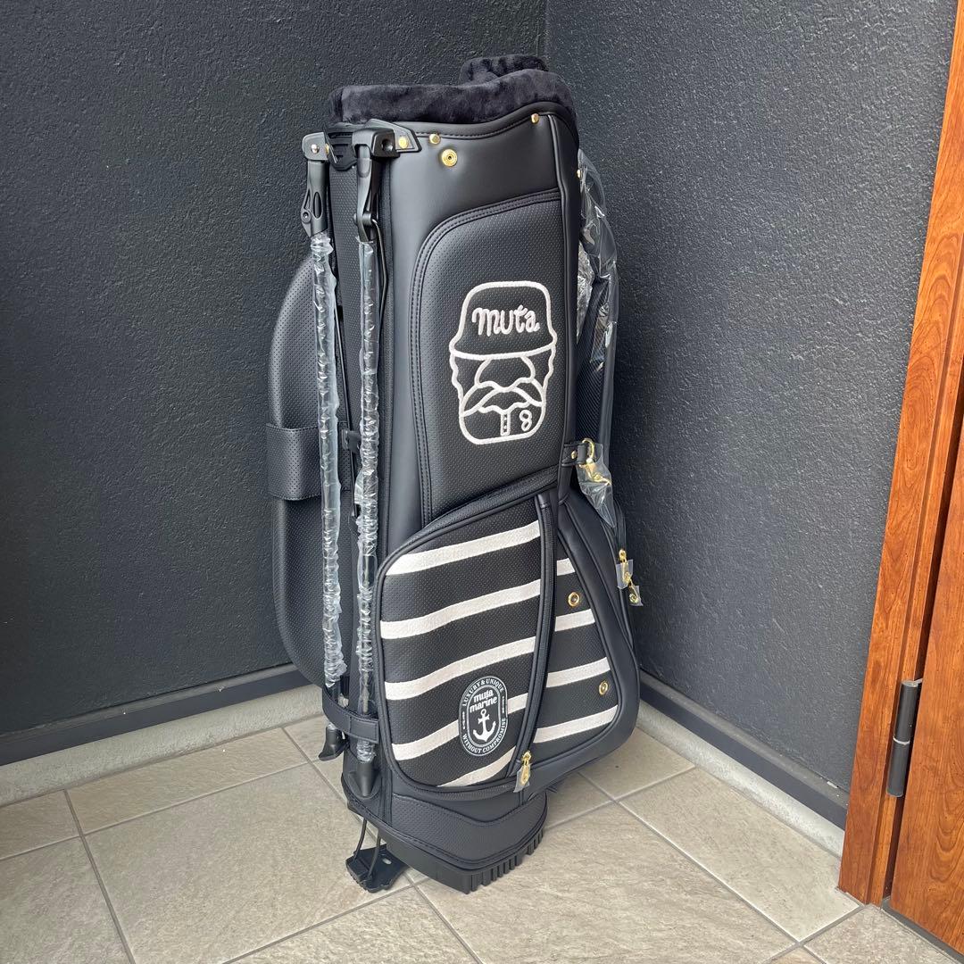 MUTA MARINE キャディバッグ ブラック エシカルレザー