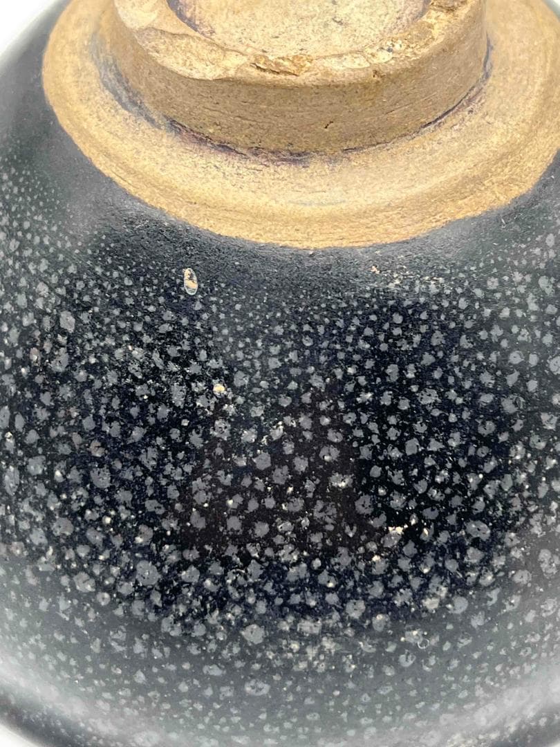 宋時代　黑釉油滴天目茶碗 建窯茶盞 旧家蔵出し 唐物　古賞物(A-59)