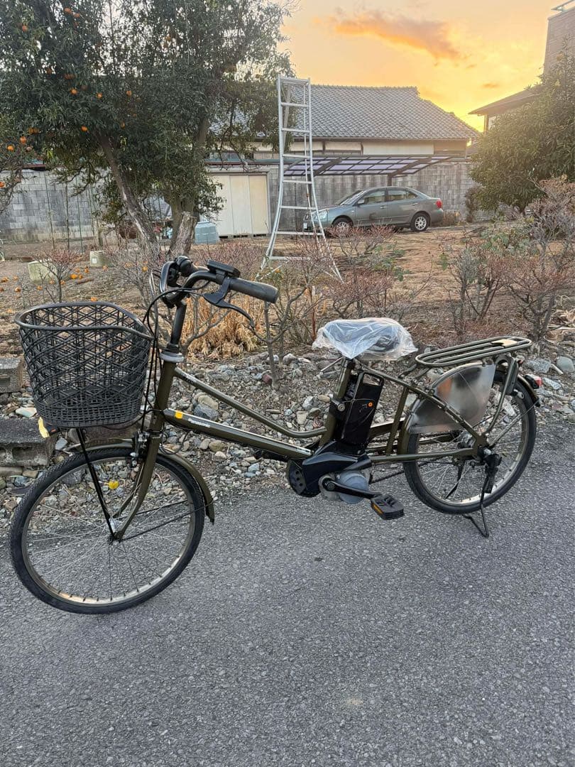 電動アシスト自転車 チャイルドシート付き オリーブグリーン