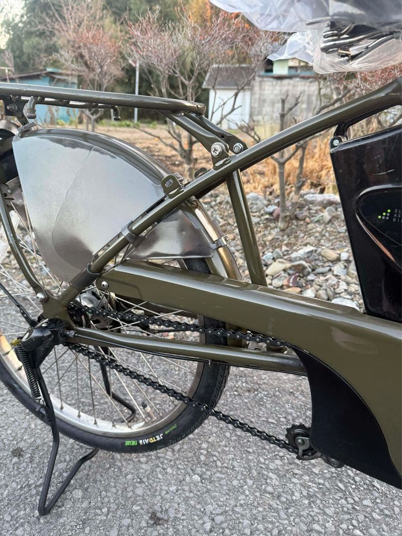 電動アシスト自転車 チャイルドシート付き オリーブグリーン