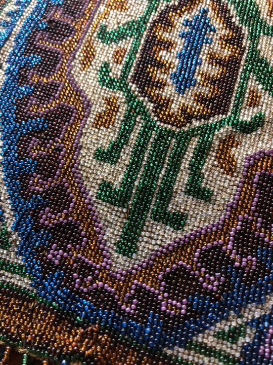 アンティーク　マイクロガラスビーズ　バッグ　v