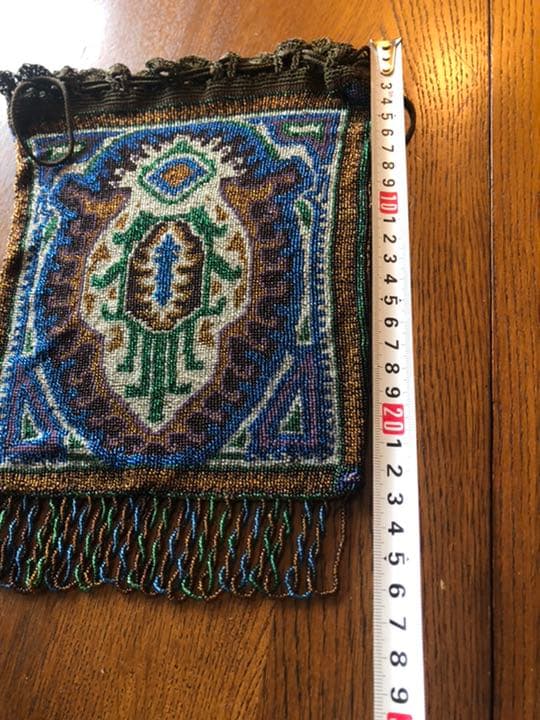 アンティーク　マイクロガラスビーズ　バッグ　v