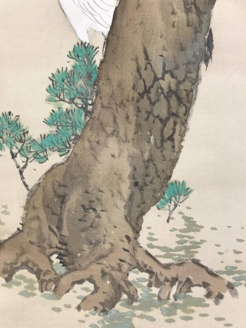 真作/村瀬環山/老松群鶴図/松鶴図/祝掛軸/正月掛軸/掛軸☆宝船☆AH-507