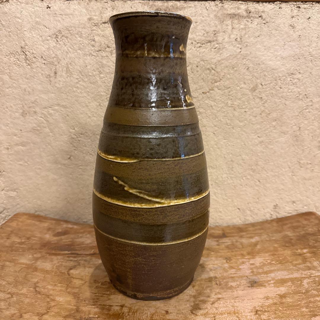 27cm 小鹿田焼　オブジェ　民藝　バーナードリーチ　花器　花瓶