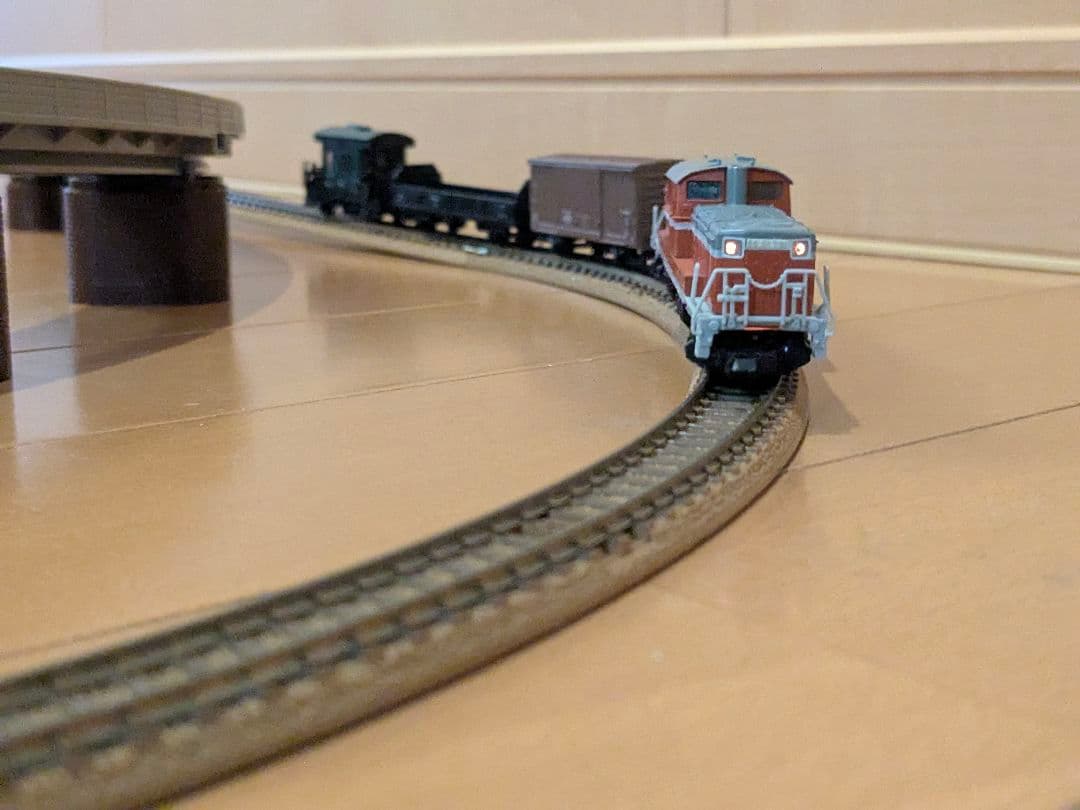 中古 Nゲージ オリジナルスターターセット 立体交差レール+車両付き 入門用