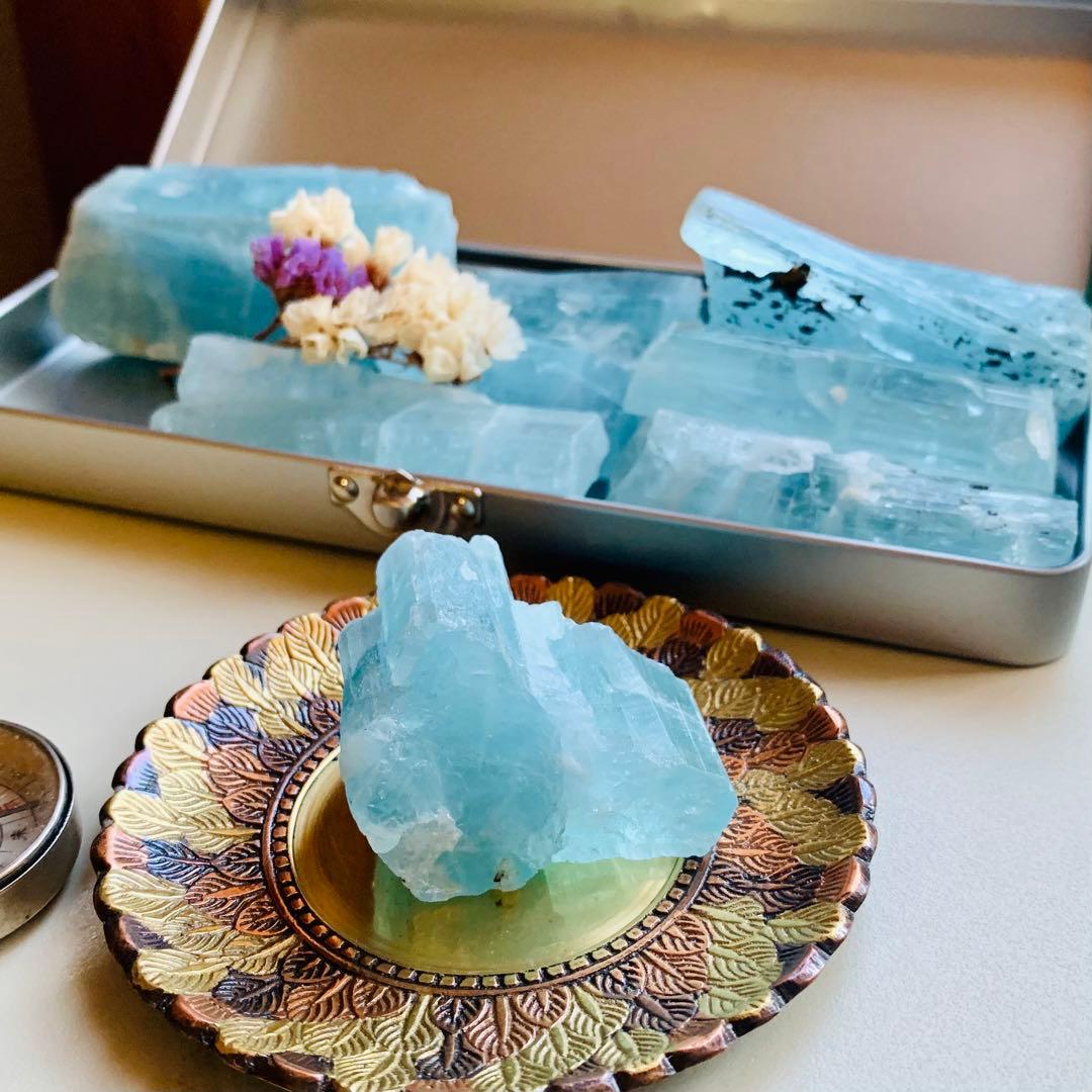 蝕像アクアマリン・バー2原石/巨大結晶/鉱物標本