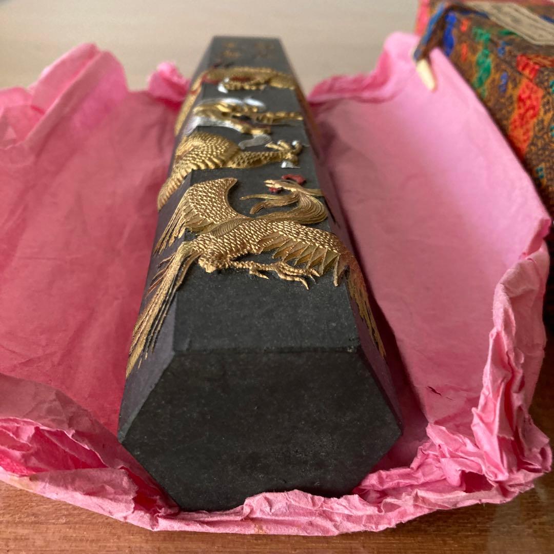 【希少】未使用　470g 龍翔鳳舞　胡開文　書道　墨　中国墨