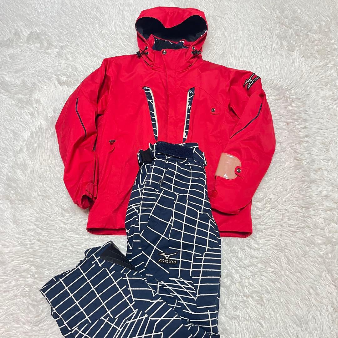 最高峰 MIZUNO ミズノ スキー スノボ セットアップ 赤 ネイビー ライン