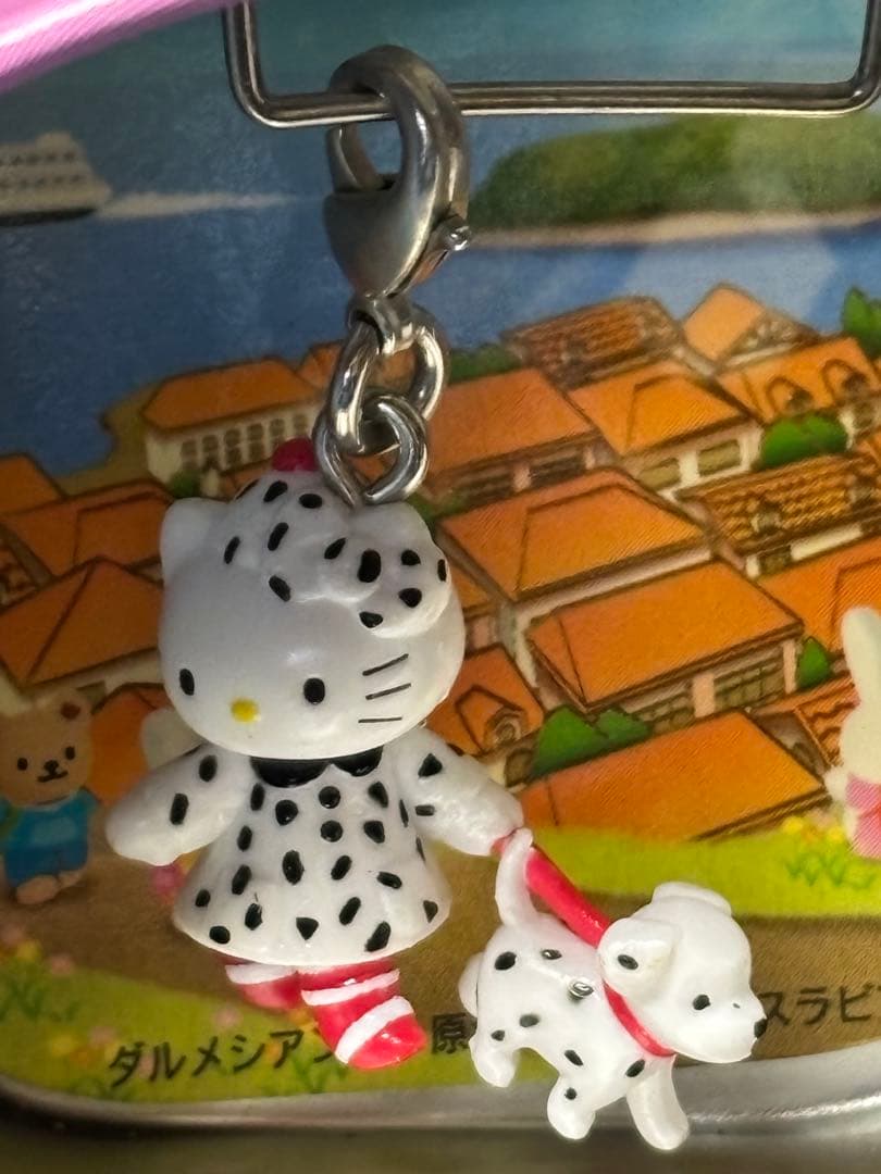 ハローキティ 世界子犬のお散歩 ファスナー マスコット