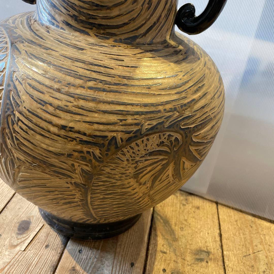 志がらき焼　飾り壺・双耳壺・花器・インテリア・大きいサイズ