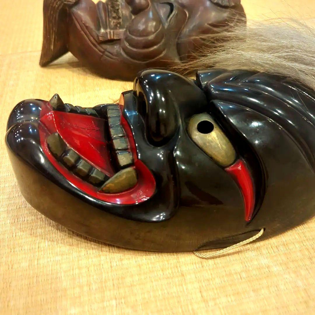 『伝統工芸品　能面 2点セット』浮立面（ふりゅうめん）と翁（おきな）