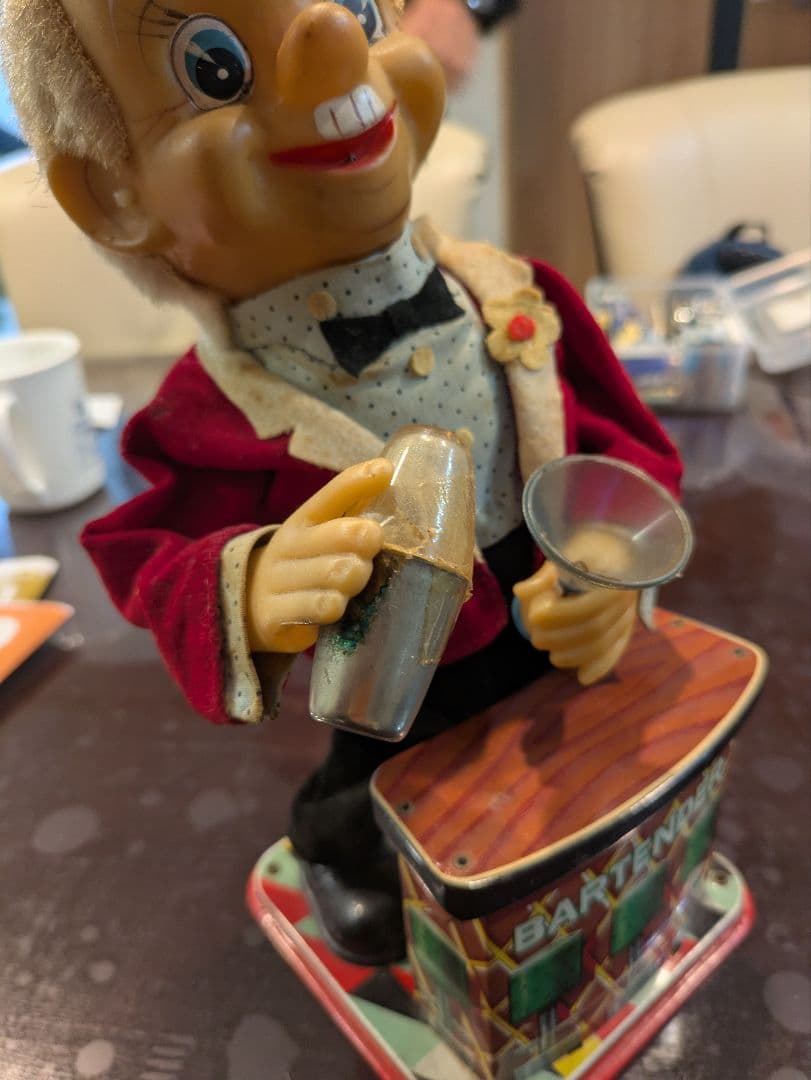 【希少】昭和レトロ 野村トーイ ブリキ製 バーテンダー 動作確認済み