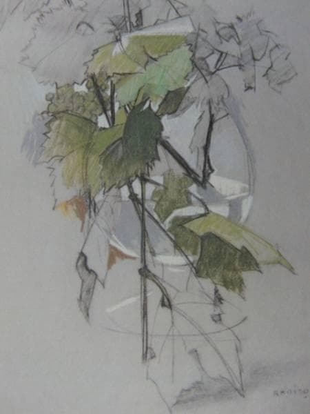 小磯良平、【葡萄 】、希少な限定額装用画集画、新品高級額 額装付、状態良好
