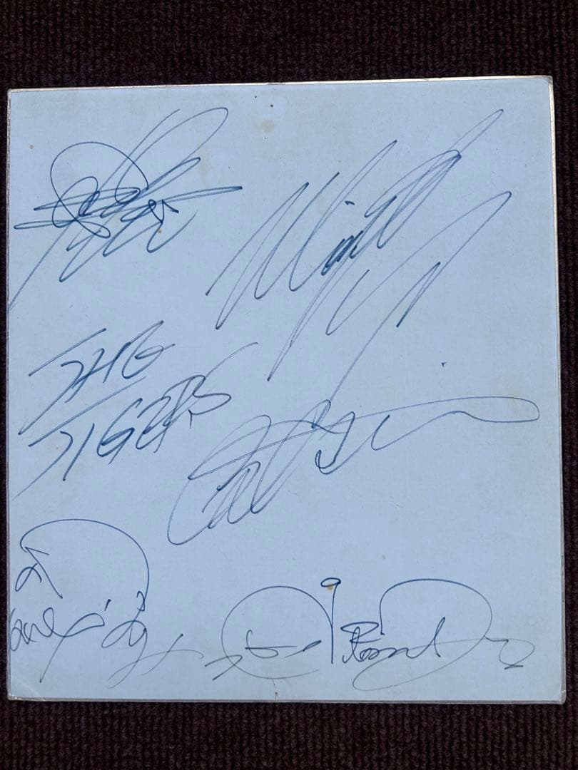 タイガース直筆サイン色紙／沢田研二・森本太郎・岸部修三・加橋かつみ・瞳みのる