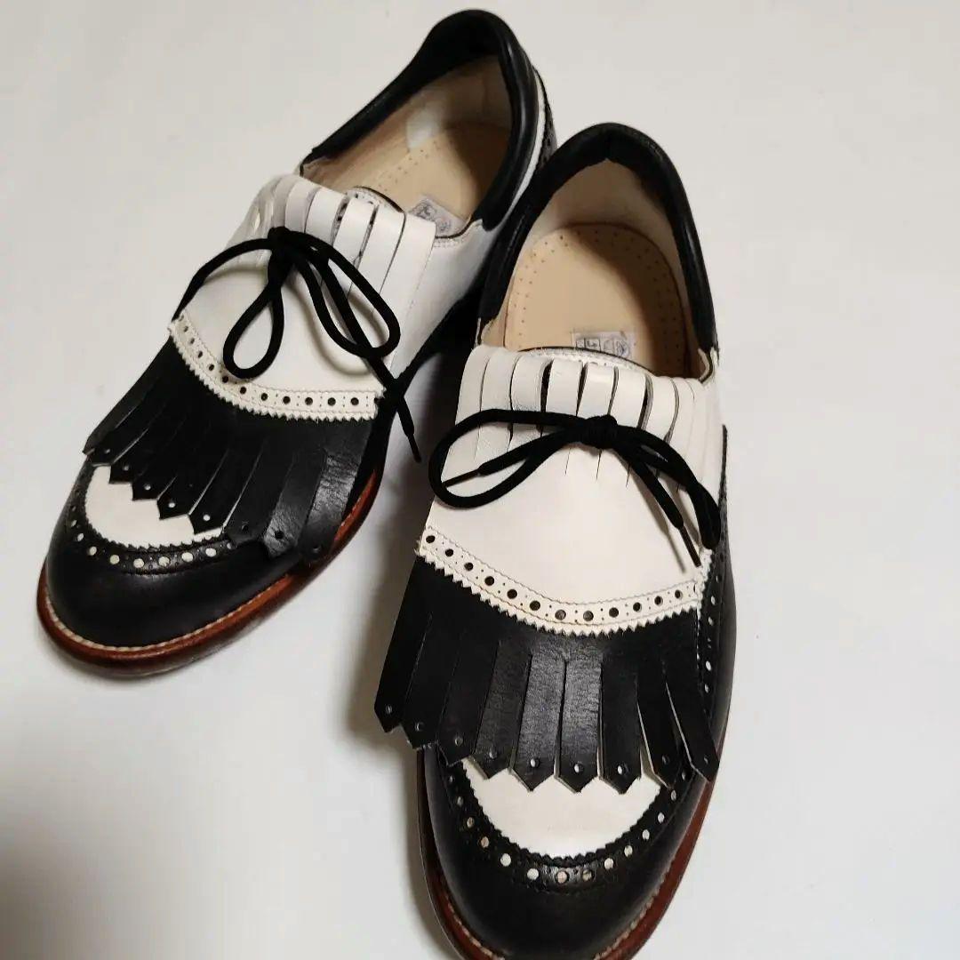 ウォルター.ジェヌイン　ゴルフシューズ　HELEN MEN ブラック-ホワイト