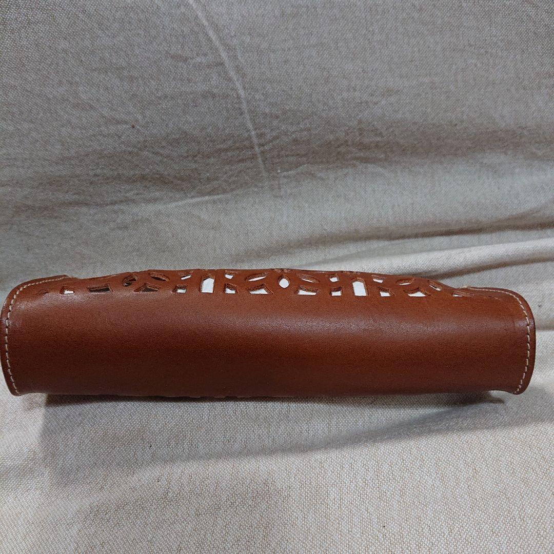 ゲンテン カットワーク ペンケース ブラウン 新品未使用 genten