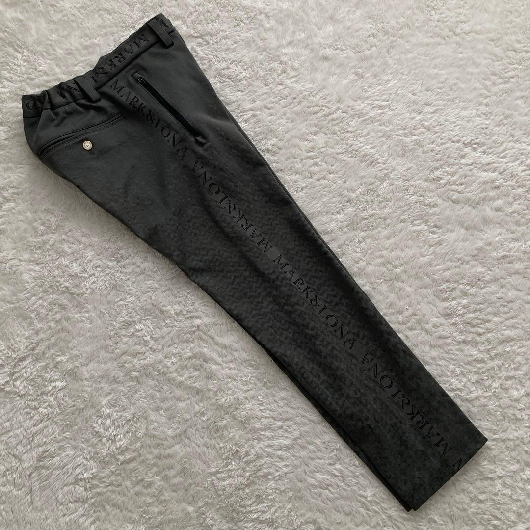 美品！MARK&LONAマークアンドロナ　サイドロゴ　ストレッチパンツ　46