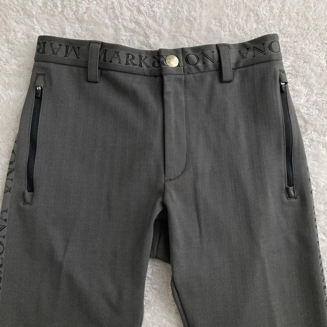 美品！MARK&LONAマークアンドロナ　サイドロゴ　ストレッチパンツ　46