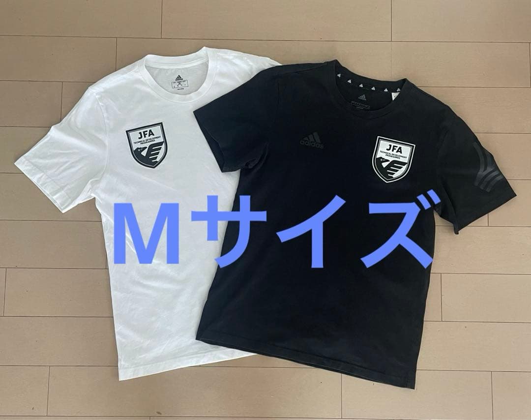 【JFA非売品】adidas JFA 半袖シャツ 白黒２枚セット　Mサイズ