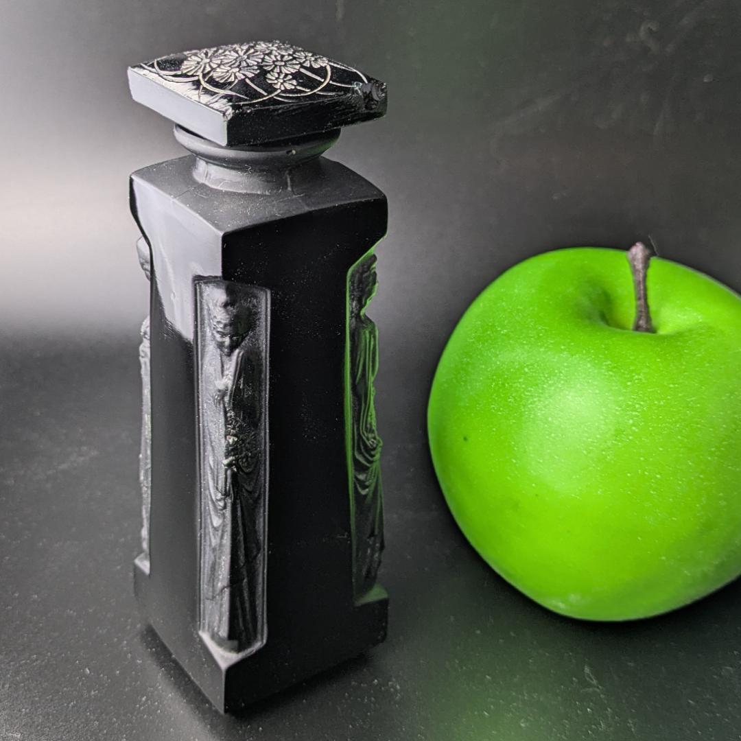 【希少黒ガラス】ルネ・ラリック ドルセー香水瓶 アンブル 1910年代 訳あり