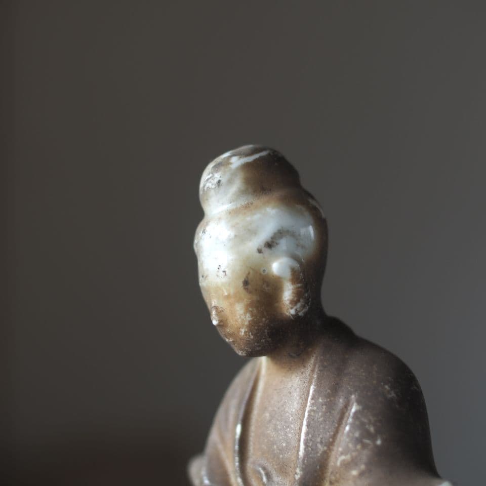 古い白磁の観音菩薩像 古道具 骨董 古美術